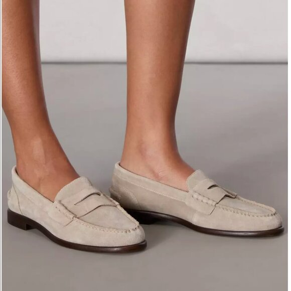 Women's Rag & Bone Carter Loafer Size 37/7 Light Sand Suede NWT fits like 7.5 - Picture 1 of 13